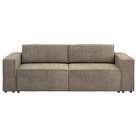3-SITZER-SOFA Webstoff Braun  - Schwarz/Braun, MODERN, Kunststoff/Textil (254/84/98cm) - Stylife