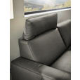 2,5-SITZER in Leder Dunkelgrau  - Dunkelgrau/Schwarz, Design, Leder/Metall (200/102/92cm) - Johann Jakob