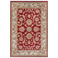 FLACHWEBETEPPICH Wohnzimmer 57/90 cm Luxor Creme, Rot rechteckig  - Rot/Creme, Design, Kunststoff/Textil (57/90cm) - Hanse Home
