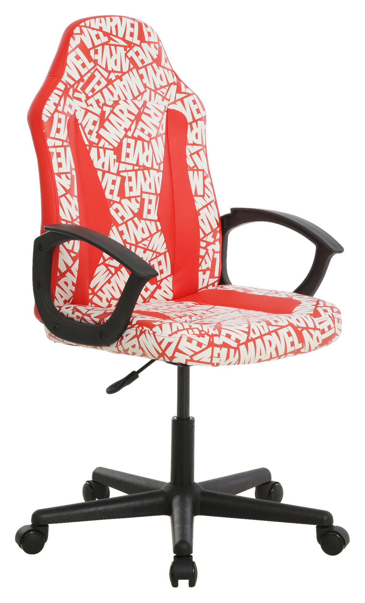 HERNÍ ŽIDLE, vzhled kůže, červená, bílá - bílá/černá, Design, textil/plast (60/98,5-108/63,6cm) - Marvel