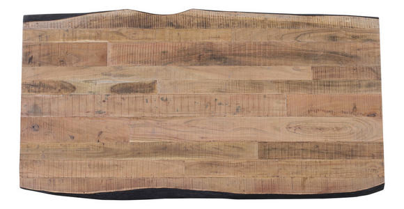 ESSTISCH 200/100/76 cm Akazie massiv Holz, Metall Schwarz, Akaziefarben rechteckig  - Schwarz/Akaziefarben, Design, Holz/Metall (200/100/76cm) - Landscape