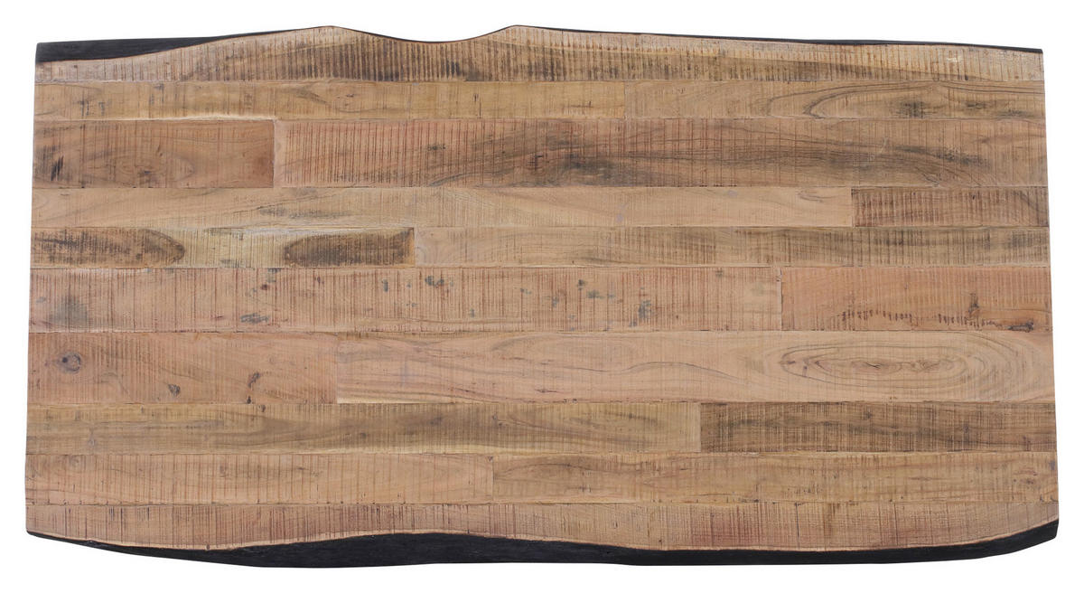 ESSTISCH in Holz, Metall 200/100/76 cm  - Schwarz/Akaziefarben, Design, Holz/Metall (200/100/76cm) - Landscape