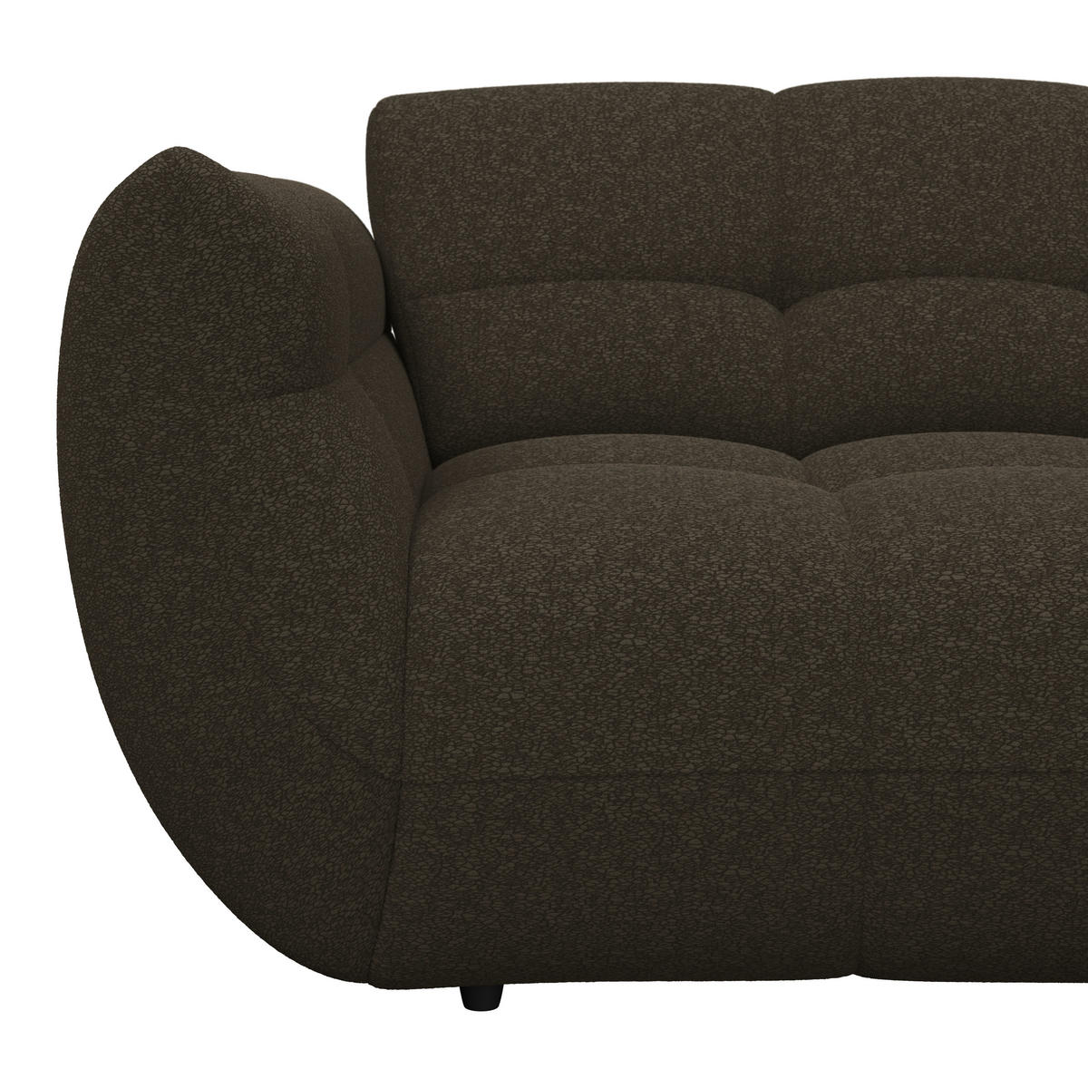 ECKSOFA Dunkelbraun Chenille  - Dunkelbraun/Schwarz, Trend, Kunststoff/Textil (280/178cm) - MID.YOU
