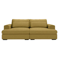 BIGSOFA Chenille Currygelb  - Currygelb/Schwarz, Design, Textil (218/80/158cm) - Lomoco