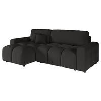 ECKSOFA Luki Schwarz Bouclé  - Schwarz, Design, Kunststoff/Textil (233/142cm) - Livetastic