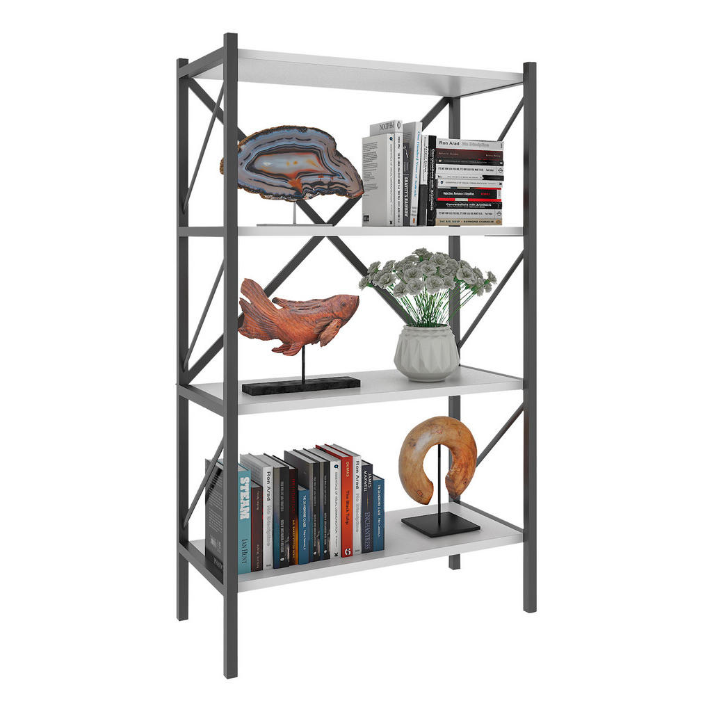 Thumbnail - Mid.you Regal, Weiß, Holzwerkstoff, 4 Fächer, 66x121x34 cm, stehend, Wohnzimmer, Regale, Bücherregale