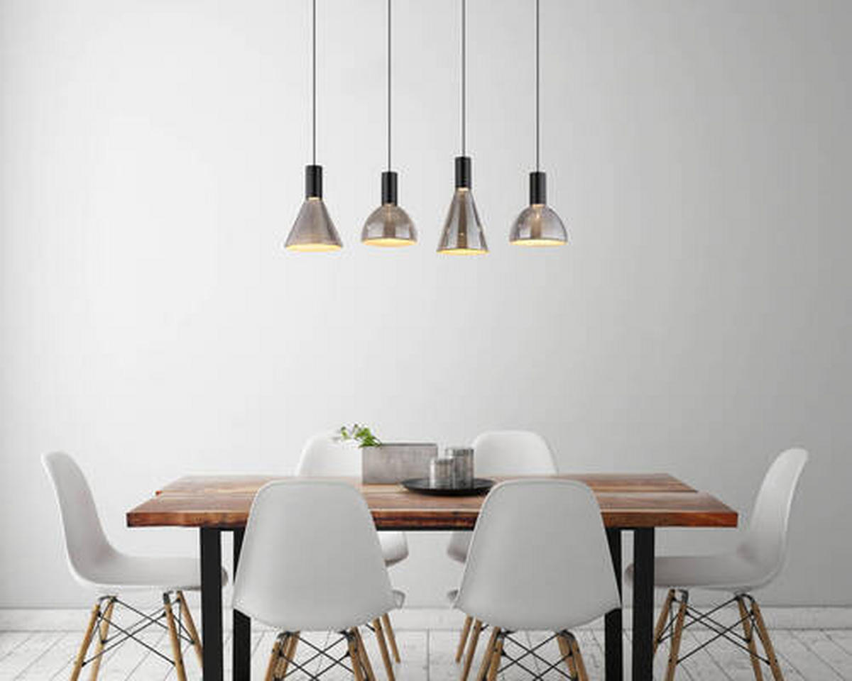 LED-HÄNGLAMPA 87/17/150 cm  - ljusgrå, Design, metall/glas (87/17/150cm) - Globo