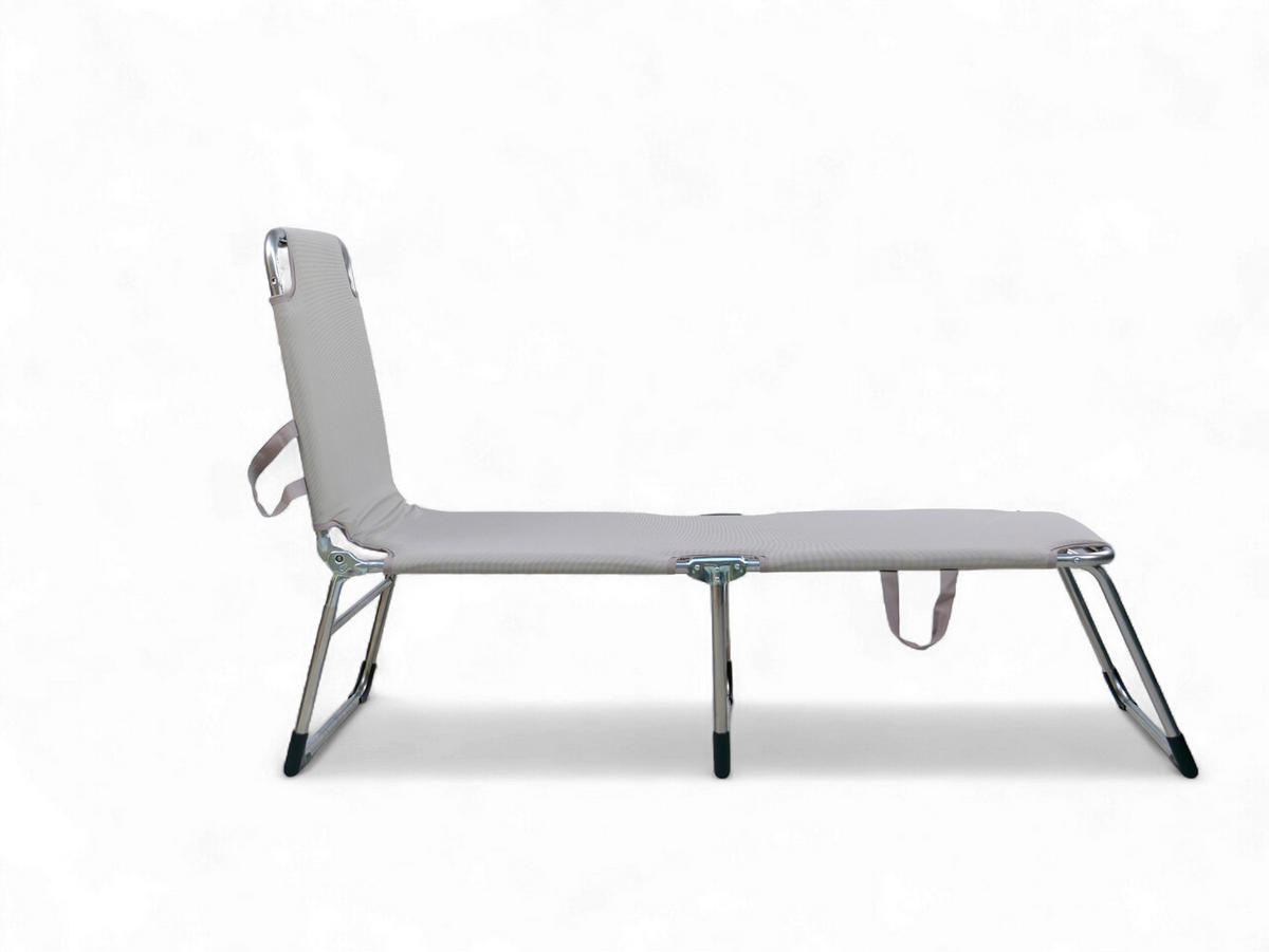 DREIBEINLIEGE 60/38/190 cm  - Silberfarben/Beigebraun, KONVENTIONELL, Textil/Metall (60/38/190cm)