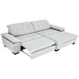 ECKSOFA in Webstoff Hellgrau  265/180 cm  - Hellgrau/Schwarz, Design, Textil/Metall (265/180cm) - Carryhome