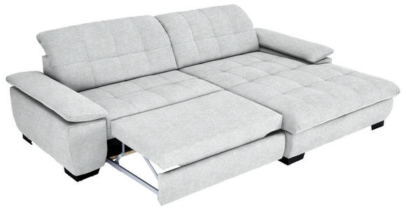 ECKSOFA in Webstoff Hellgrau  265/180 cm  - Hellgrau/Schwarz, Design, Textil/Metall (265/180cm) - Carryhome