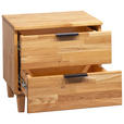 NACHTKÄSTCHEN in massiv Eiche Eichefarben  - Eichefarben/Schwarz, Natur, Holz/Metall (48/48/40cm) - Linea Natura
