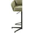 BARHOCKER Leinenoptik Grün, Schwarz Eisen Stoffauswahl, Sitzfläche 360° drehbar  - Taupe/Schwarz, Design, Textil/Metall (58/103-123/61cm) - Novel