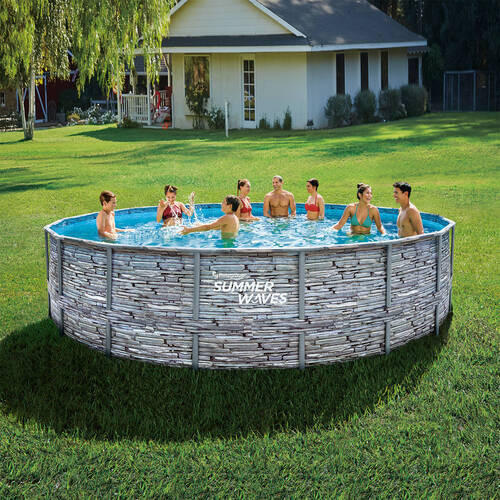 POOL PGP4W01852B 549/132 cm  - Grau, KONVENTIONELL, Kunststoff (549/132cm) - Ambia Garden