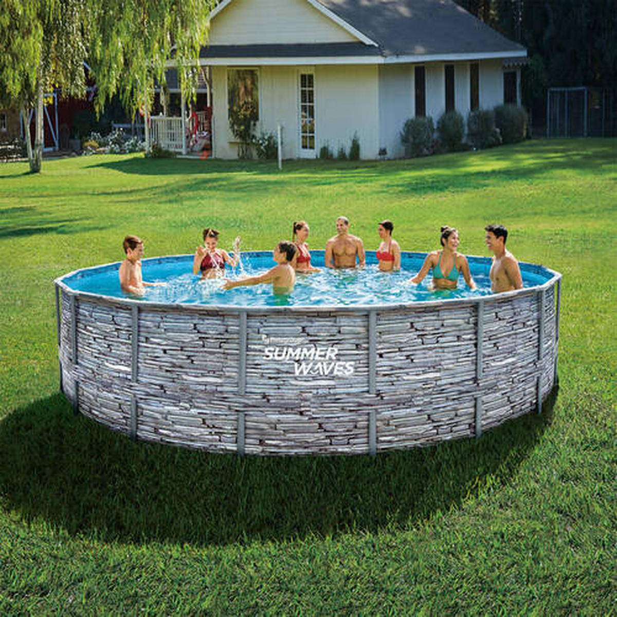 POOL PGP4W01852B 549/132 cm  - Grau, KONVENTIONELL, Kunststoff (549/132cm)