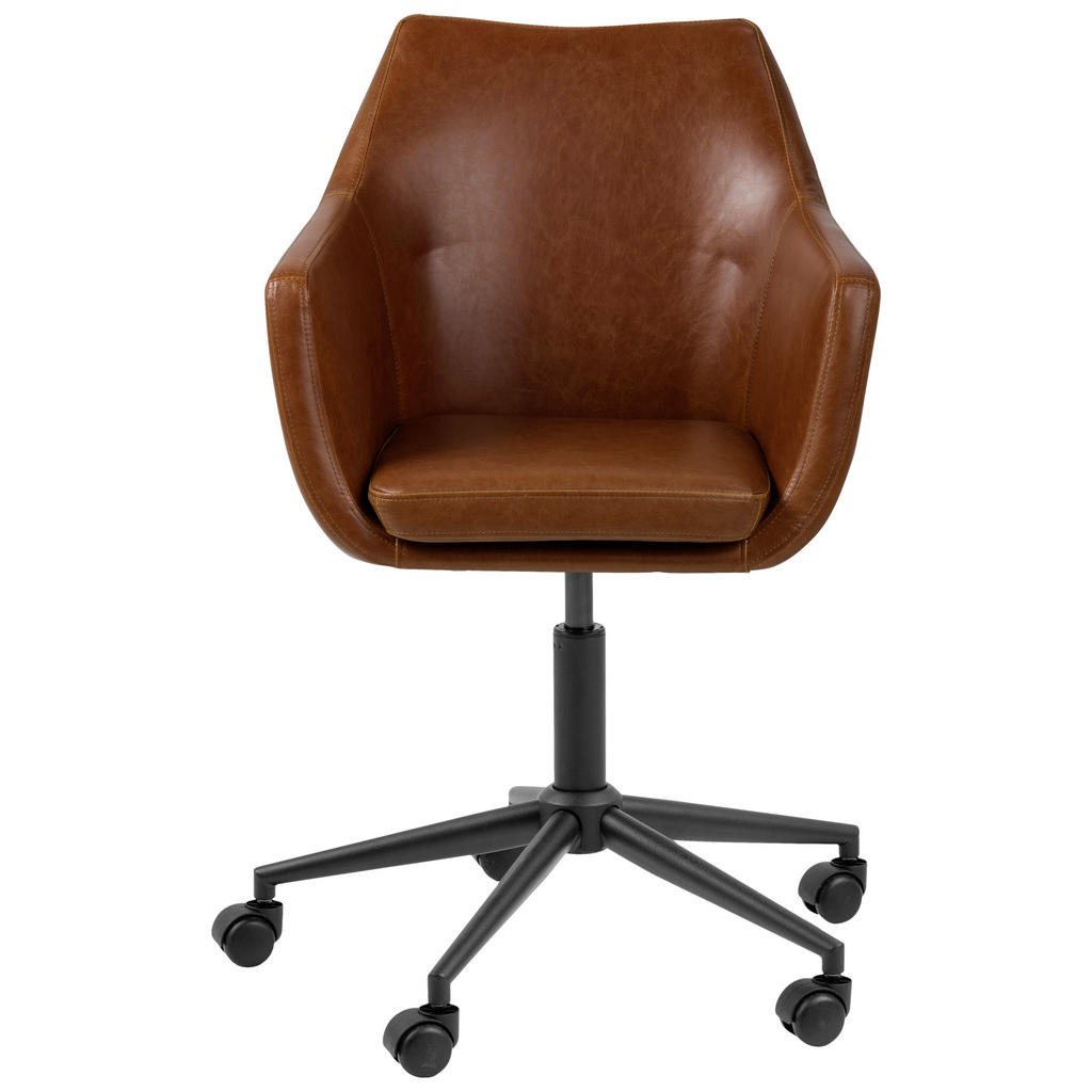 Thumbnail - Carryhome Drehstuhl, Braun, Schwarz, Textil, Drehkreuz, 58x85-95x58 cm, Arbeitszimmer, Bürostühle, Drehstühle