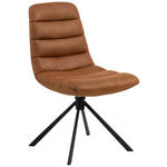 STUHL  in Lederlook Textil  - Cognac/Schwarz, Design, Textil (49/91/62cm) - Carryhome