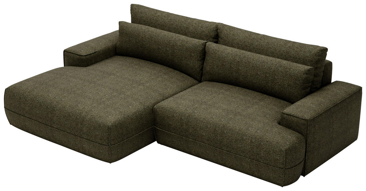 ECKSOFA in Struktur Grün  - Schwarz/Grün, Design, Kunststoff/Textil (156/272cm) - Livetastic