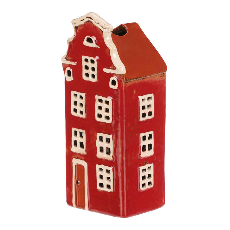 DEKORAČNÝ DOM - červená, Basics, keramika (9/18/9cm)