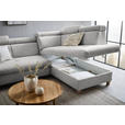 ECKSOFA inkl. Funktionen Grau Samt  - Grau, Natur, Holz/Textil (261/206cm) - Venda
