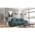 BIGSOFA Chenille Azurblau  - Azurblau/Schwarz, KONVENTIONELL, Kunststoff/Textil (266/89/104cm) - Carryhome