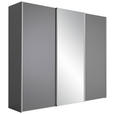 SCHWEBETÜRENSCHRANK  in Dunkelgrau  - Dunkelgrau/Alufarben, KONVENTIONELL, Glas/Holzwerkstoff (280/240/68cm) - Moderano