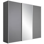 SCHWEBETÜRENSCHRANK  in Dunkelgrau  - Dunkelgrau/Alufarben, KONVENTIONELL, Glas/Holzwerkstoff (280/240/68cm) - Moderano