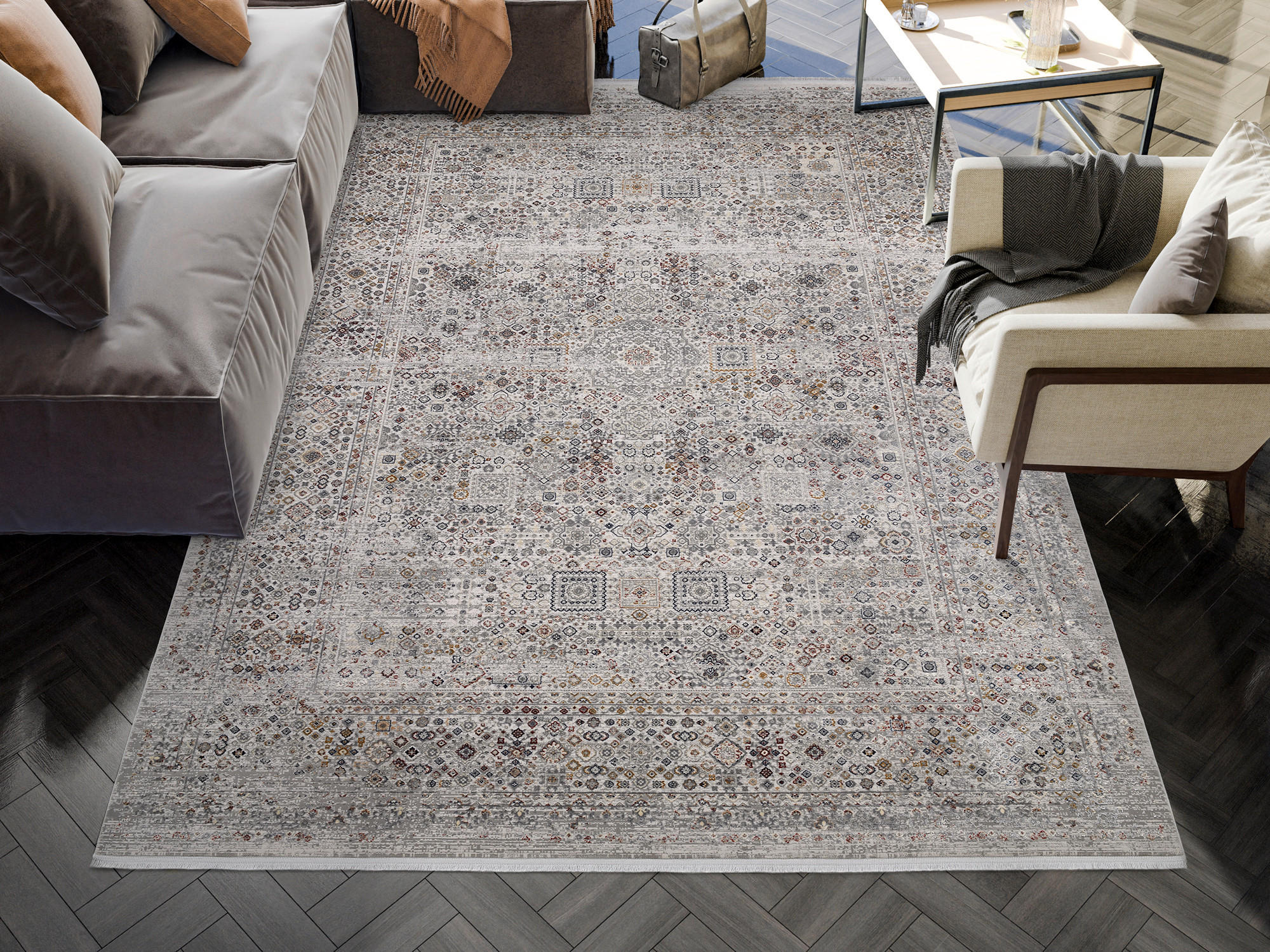 WEBTEPPICH 140/200 cm Solaris Grau  - Grau, Design, Textil (140/200cm) - Dieter Knoll