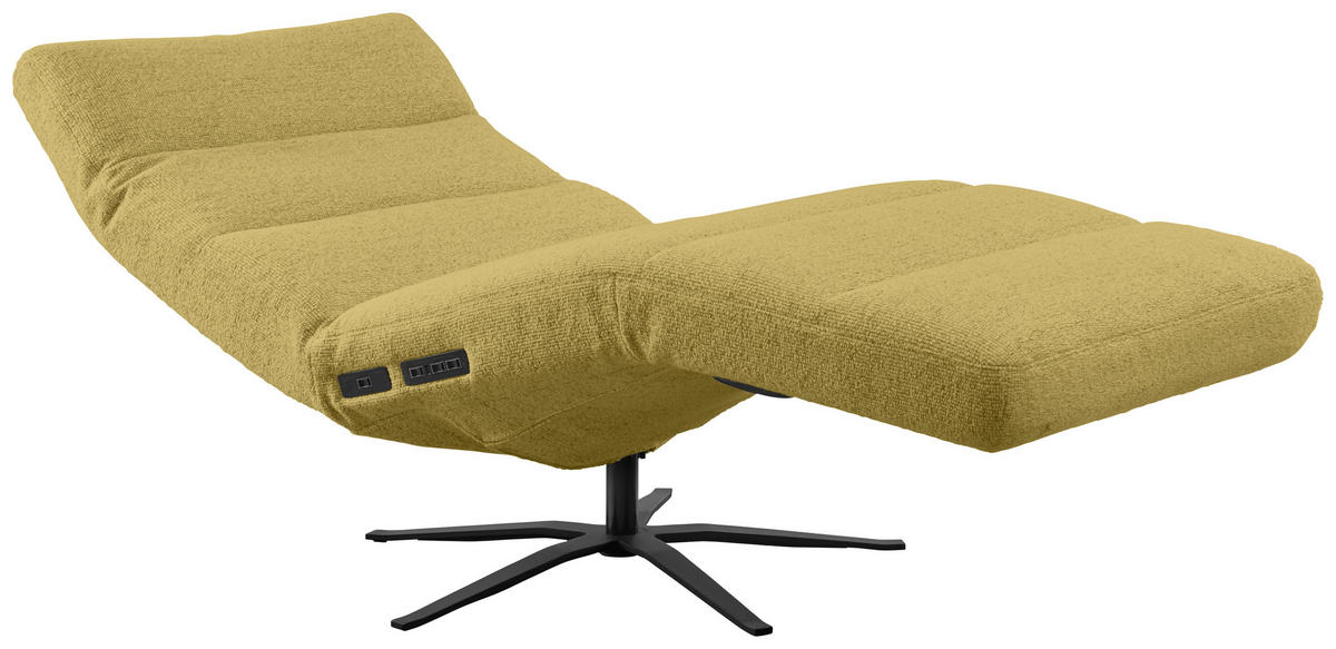 RELAXLIEGE inkl. Akku Flachgewebe Grün  - Schwarz/Grün, MODERN, Textil/Metall (82/53-115/156-206cm) - Pure Home Comfort