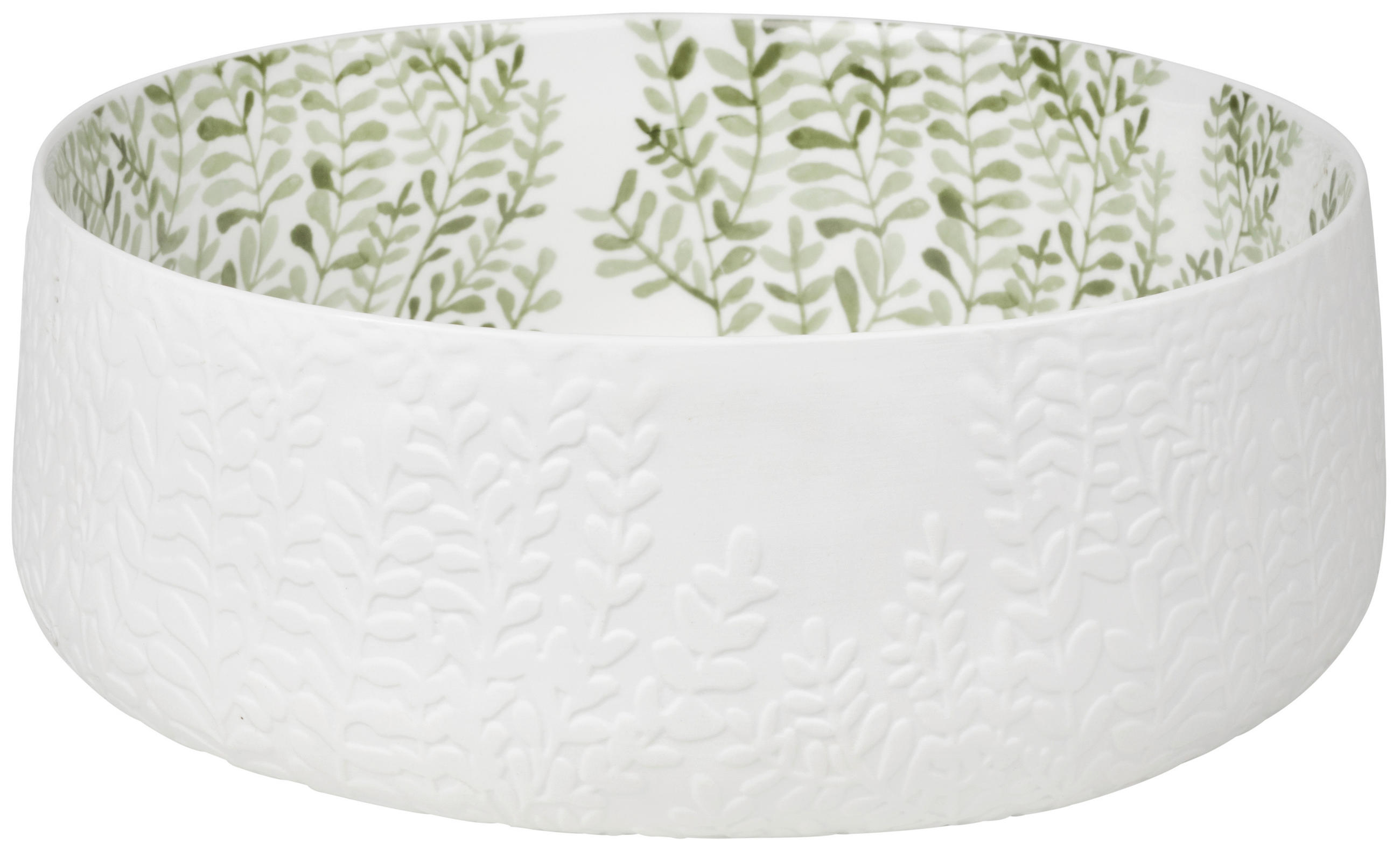 DEKOSCHALE - Weiss/Grün, Basics, Keramik (28/10,5cm) - Räder