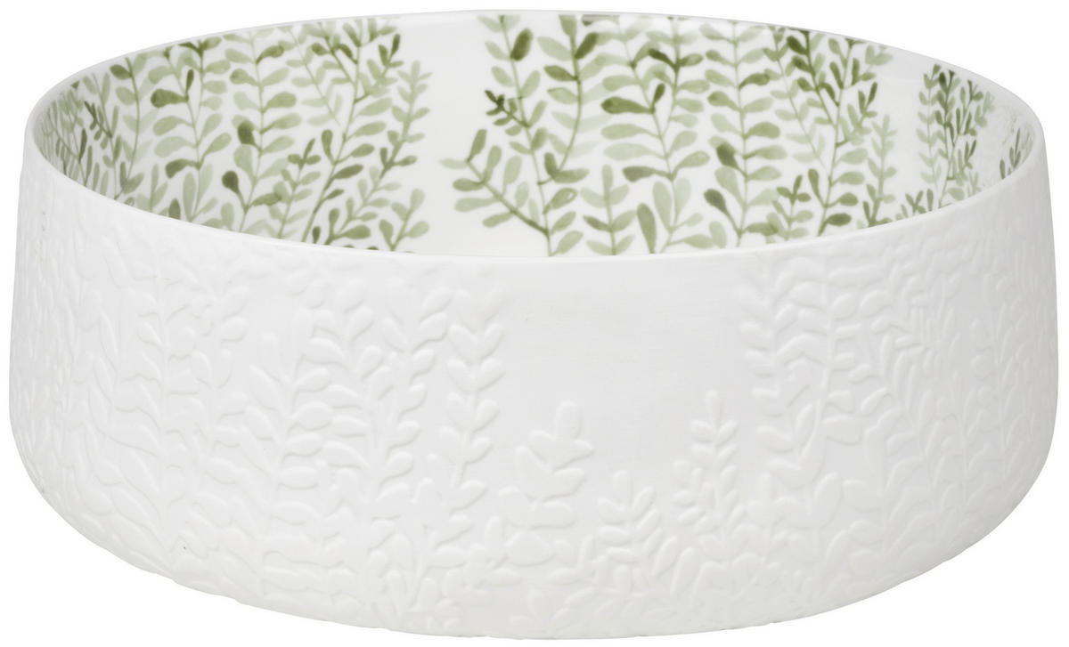 DEKOSCHALE - Weiss/Grün, Basics, Keramik (28/10,5cm) - Räder