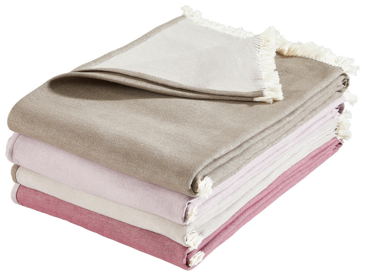 PĂTURĂ REVERSIBILĂ 140/210 cm  - gri închis/gri, Natur, textil (140/210cm) - Novel
