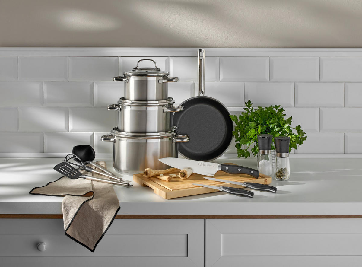 KOCHTOPFSET GOURMET-SET ELEGANCE 13-teilig  - Basics, Metall (37,8/29/59cm) - Rösle