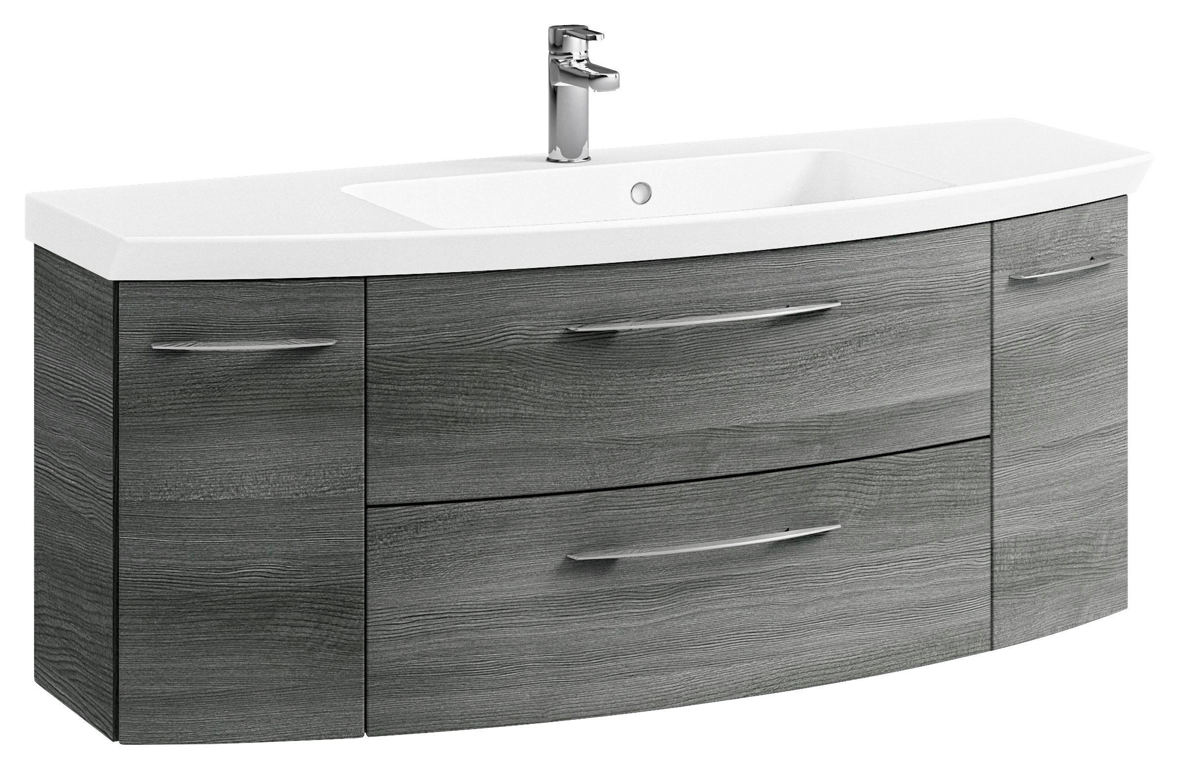 WASCHTISCHKOMBI 121 cm  - Chromfarben/Graphitfarben, KONVENTIONELL, Glas/Holzwerkstoff (121cm) - Pelipal