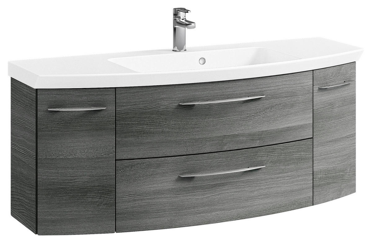 WASCHTISCHKOMBI 121 cm  - Chromfarben/Graphitfarben, KONVENTIONELL, Glas/Holzwerkstoff (121cm) - Pelipal