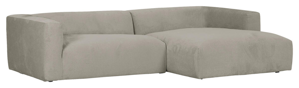 ECKSOFA in Chenille Hellgrau  - Hellgrau/Schwarz, Design, Kunststoff/Textil (280/175cm) - Landscape