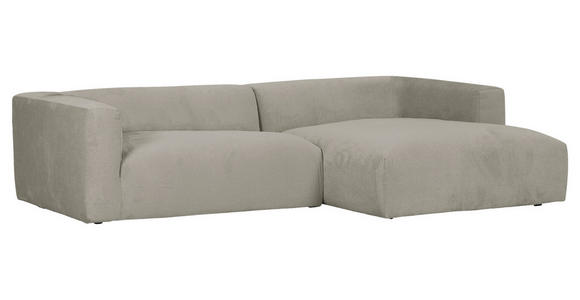 ECKSOFA in Chenille Hellgrau  - Hellgrau/Schwarz, Design, Kunststoff/Textil (280/175cm) - Landscape