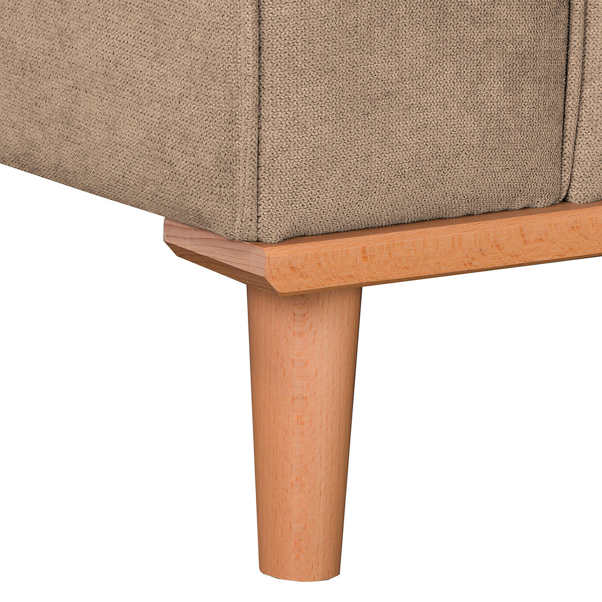 ECKSOFA in Mikrofaser Beige  - Wengefarben/Beige, Design, Holz/Textil (230/150cm) - Livetastic