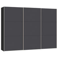 SCHWEBETÜRENSCHRANK in Anthrazit, Schwarz  - Edelstahlfarben/Anthrazit, Design, Holzwerkstoff (303/215/65cm) - Carryhome