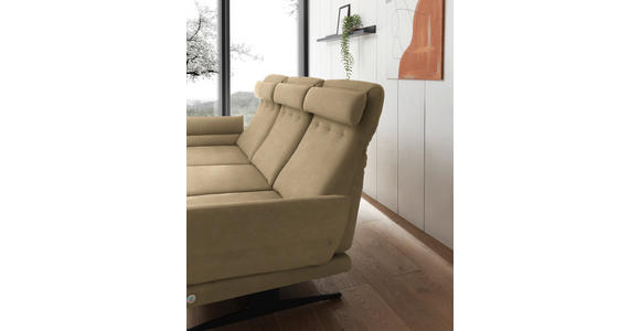 ECKSOFA Senfgelb Flachgewebe  - Senfgelb/Schwarz, Design, Textil/Metall (176-217/279-327cm) - Dieter Knoll