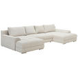WOHNLANDSCHAFT in Cord Naturfarben  - Chromfarben/Naturfarben, KONVENTIONELL, Kunststoff/Textil (180/376/180cm) - Carryhome