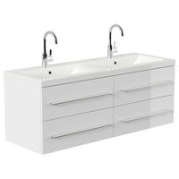 WASCHTISCHKOMBI 160 cm  - Weiß Hochglanz/Weiß, Basics, Holzwerkstoff/Stein (160cm) - MID.YOU