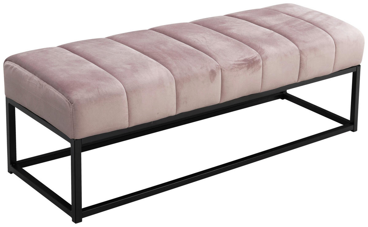 Bancă 108/40/40 cm  - roz/negru, Design, metal/textil (108/40/40cm) - MID.YOU