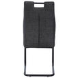 SCHWINGSTUHL  in Eisen Mikrofaser  - Dunkelgrau/Schwarz, MODERN, Textil/Metall (45/97/59cm) - Cantus