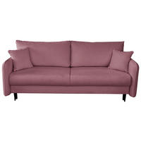 SCHLAFSOFA  mit Liegefunktion Webstoff Rosa  - Schwarz/Rosa, Design, Holz/Kunststoff (216/96/102cm) - MID.YOU