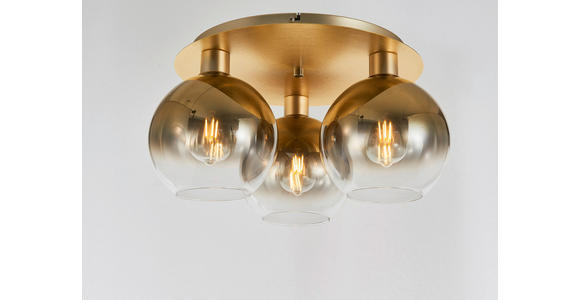 DECKENLEUCHTE 50/2/24,5 cm - Goldfarben, Design, Glas/Metall (50/2/24,5cm) - Dieter Knoll