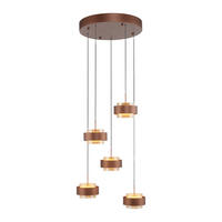 LED-HÄNGELEUCHTE 51/51/200 cm  - Kupferfarben, Design, Kunststoff/Metall (51/51/200cm)