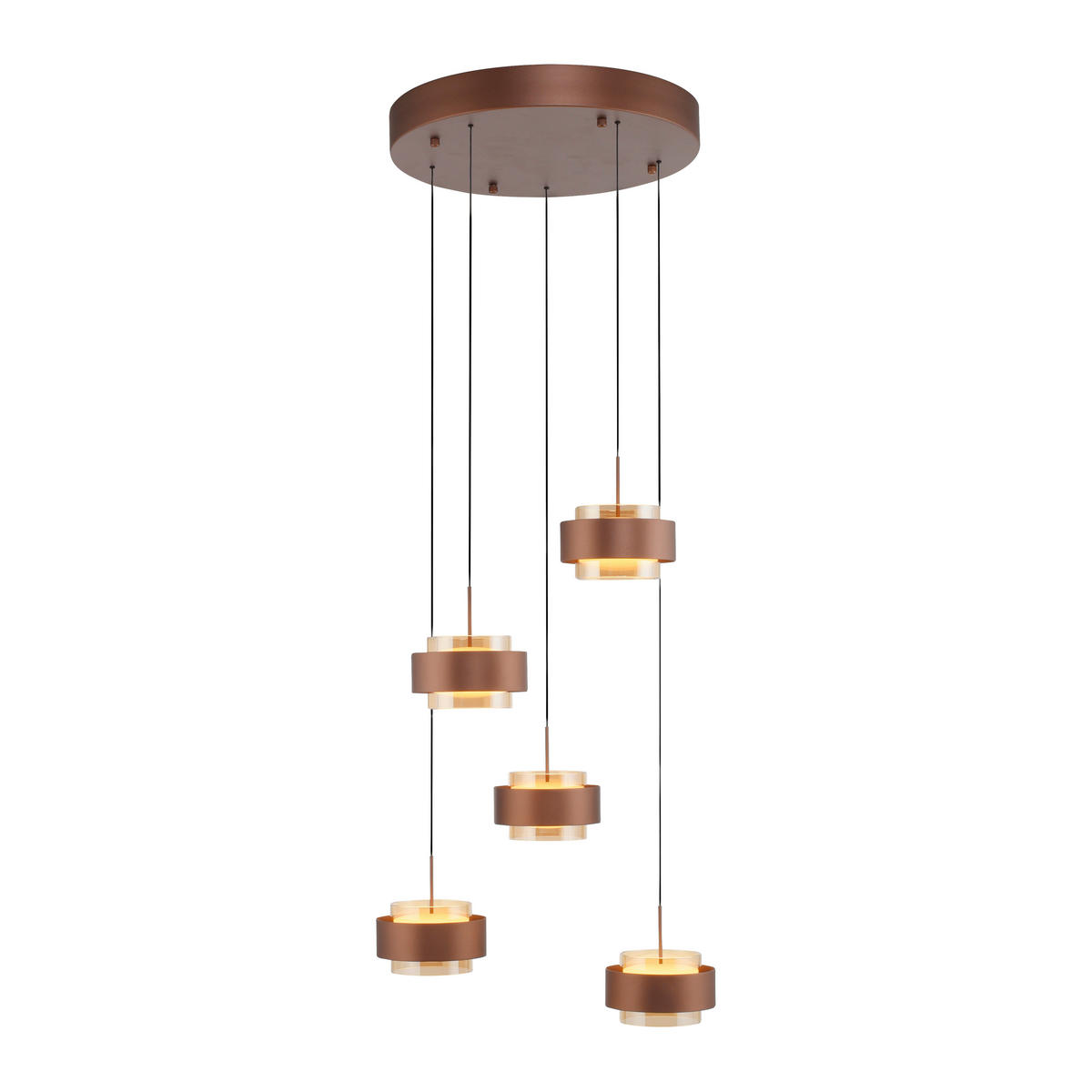 LED-HÄNGELEUCHTE 51/51/200 cm  - Kupferfarben, Design, Kunststoff/Metall (51/51/200cm)