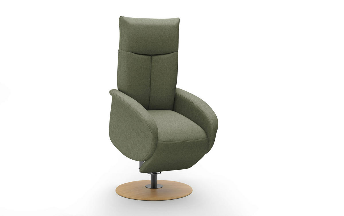 RELAXSESSEL Textil Olivgrün  - Eichefarben/Olivgrün, Konventionell, Holzwerkstoff/Textil (75/112/82cm) - Sit & More