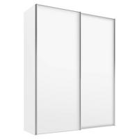 SCHWEBETÜRENSCHRANK in Weiss  - Weiss/Alufarben, Design, Holzwerkstoff/Metall (225/222/68cm) - Moderano