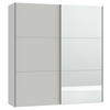SCHWEBETÜRENSCHRANK  in Hellgrau  - Silberfarben/Hellgrau, Design, Glas/Holzwerkstoff (203/220/65cm) - Jutzler